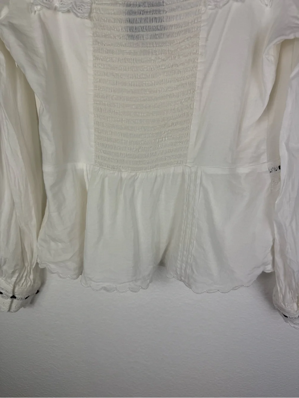 Reformation Haisley Top In White longsleeve size 10
